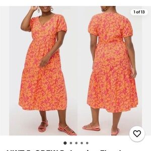 J Crew Factory Cotton Midi Dress